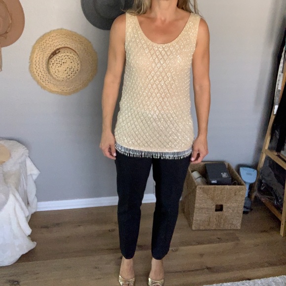 Vintage Hand Beaded Top Cyn Les - Picture 11 of 11